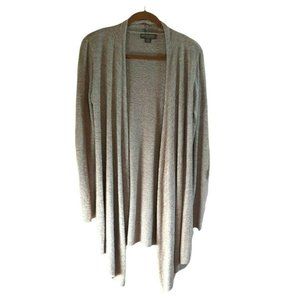 Size S/M Barefoot Dreams Bamboo Chic Lite Gray Cardigan Sweater Cascade Front